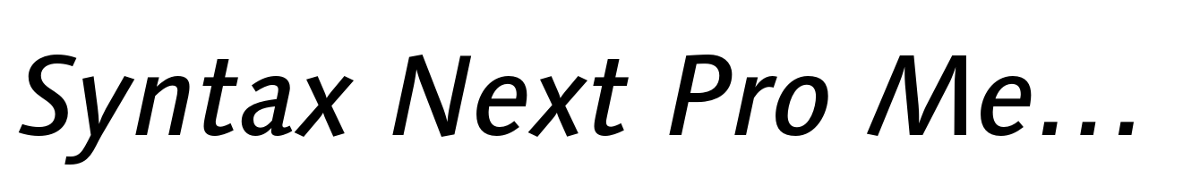 Syntax Next Pro Medium Italic
